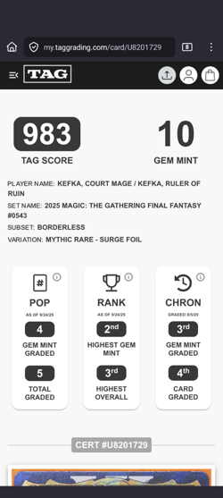 TAG 10 - Kefka, Court Mage (0543) (Borderless) (Surge Foil) Final Fantasy Foil - Image 3