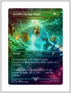 1x Aerith's Curaga Magic Heroic Intervention, Foil, Secret Lair Final Fantasy NM - Image 1