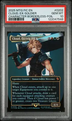 PSA 10 Magic the Gathering Cloud, Ex-SOLDIER Borderless Foil 202 Final Fantasy - Image 1