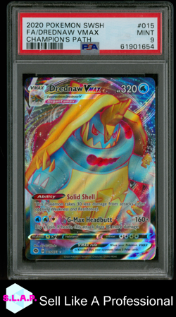 FA/DREDNAW VMAX CHAMPION'S PATH POKEMON SWSH CHAMPION'S PATH 2020 015 PSA 9 - Image 1