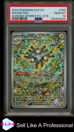 MAGNETON SURGING SPARKS PC ETB POKEMON SVP EN-SV BLCK STAR PROMO 2024 159 PSA 10 - Image 1