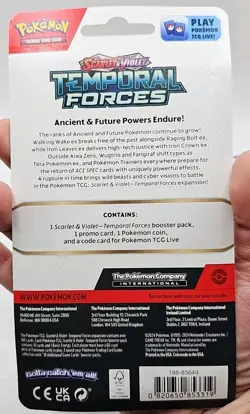 Pokemon Temporal Forces Checklane Blister Set 2 Booster Packs Bellibolt/Carvanha 820650853319 - Image 4