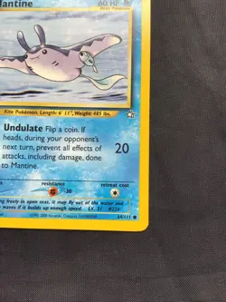 Pokemon Cards: Neo Genesis 1st Edition Common: Mantine 64/111 - Image 4