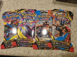 Mega Evolution Sleeved Booster Pack Art Set New Pokemon Set of 4 Sealed Packs - Image 1