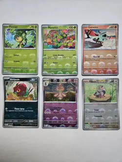 6x Pokemon TCG Black Bolt Pokeball / Masterball Reverse Holo. Pansage 004/086 - Image 1