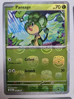 6x Pokemon TCG Black Bolt Pokeball / Masterball Reverse Holo. Pansage 004/086 - Image 2