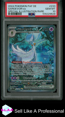GUARDEVOIR EX POKEMON SPECI4L ILL RARE PALDEAS SCHICKSALE 233/091 2024 DE PSA 10 - Image 1