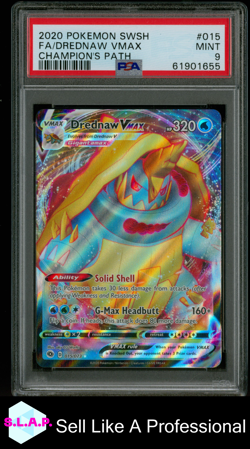 FA/DREDNAW VMAX CHAMPION'S PATH POKEMON SWSH CHAMPION'S PATH 2020 015 PSA 9 - Image 1