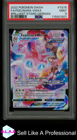 FA/FEELINARA VMAX BRILLIANT STARS-GER POKEMON SWSH 2022 TG15 PSA 9 - Image 1