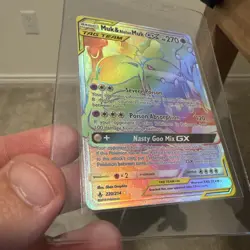 Pokemon TCG S&M Unbroken Bonds Muk & Alolan Muk GX 220/214 Secret Rare Rainbow - Image 3