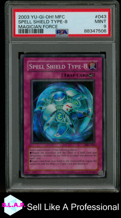 SPELL SHIELD TYPE-8 MAGICIAN'S FORCE YU-GI-OH! MAGICIAN'S FORCE 2003 043 PSA 9 - Image 1