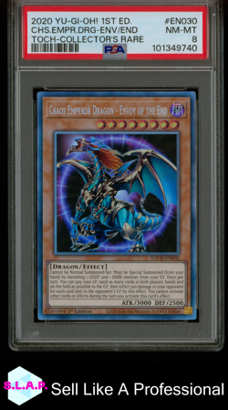 CHS.EMPR.DRG-ENV/END TOCH-COLLECTOR'S RARE YU-GI-OH! TOON CHAOS 2020 EN030 PSA 8 - Image 1