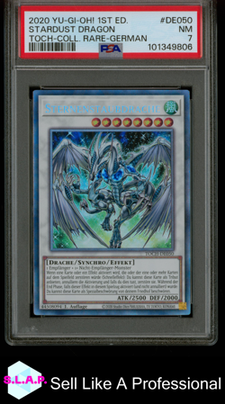 STARDUST DRAGON TOCH-COLL. RARE-GERMAN YU-GI-OH! TOON CHAOS 2020 DE050 PSA 7 - Image 1