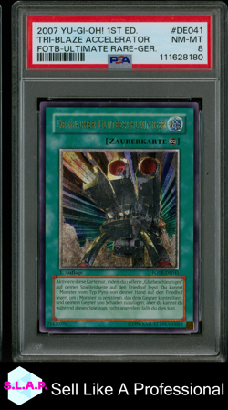 TRI-BLAZE ACCELERATOR FOTB-ULTIMATE RARE-GER. YU-GI-OH! FOTB 2007 DE041 PSA 8 - Image 1