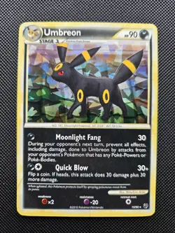 Umbreon 10/90 HGSS Undaunted Cracked Ice Holo Card NM - Image 1