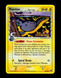 2006 Pokemon MANTINE Ex Dragon Frontiers REVERSE HOLO Rare STAMPED Card 20/101 - Image 2