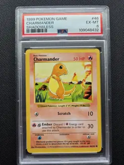 Charmander 046/102 Base Set (Shadowless) Regular PSA 6 Pokemon Card - Image 1