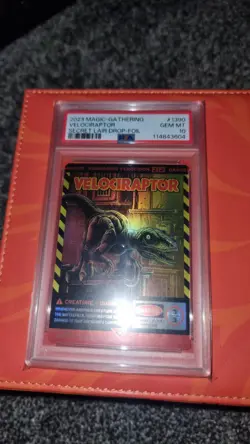 2023 MTG SECRET LAIR DROP FOIL #1390 VELOCIRAPTOR PSA 10 - Image 1