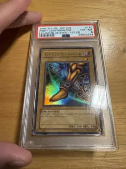 Yugioh Right Leg of the Forbidden One 2002 LOB 1st Legend Blue Eyes 120 PSA 8 - Image 1