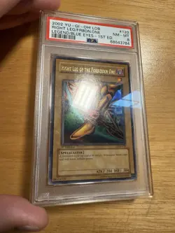 Yugioh Right Leg of the Forbidden One 2002 LOB 1st Legend Blue Eyes 120 PSA 8 - Image 2