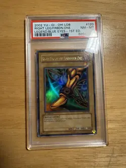 Yugioh Right Leg of the Forbidden One 2002 LOB 1st Legend Blue Eyes 120 PSA 8 - Image 3