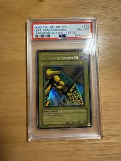 Yugioh Left Arm of the Forbidden One LOB-123 1st Ed. PSA 8 WAVY FADED - Image 1