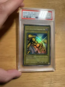 Yugioh Left Arm of the Forbidden One LOB-123 1st Ed. PSA 8 WAVY FADED - Image 4