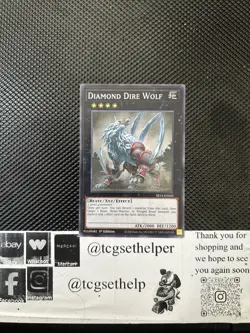 yugioh Diamond Dire Wolf SR14-EN042 Fire Kings Structure Deck 1st Edition Common - Image 1