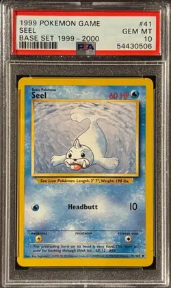 Seel Base Set 4th Print 1999 2000 UK PSA 10 Pokemon Card #41 - Image 1
