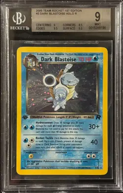 Dark Blastoise 1st Edition Team Rocket Holo Foil BGS PSA 9 Pokemon Card #3 - Image 1