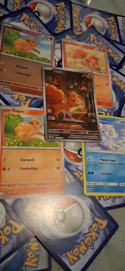 Pokemon TCG Vulpix 5 Cards Total-Vulpix Mega Evolution and Various Card NM - Image 1