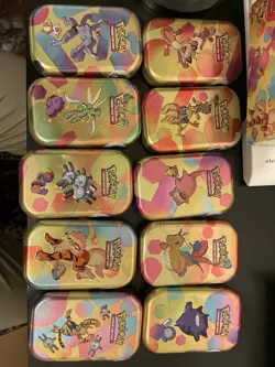 Pokemon 151 TCG Display EMPTY Mini Tins With Coins And Art Card Complete Set - Image 2