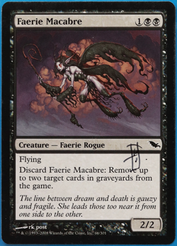 Faerie Macabre Shadowmoor NM Black Common SIGNED MTG CARD (ID# 504682) ABUGames - Image 1