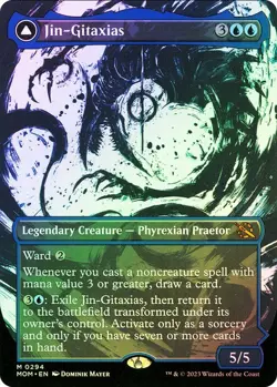 1X NM Jin-Gitaxias The Great Synthesis Showcase Foil Phyrexia All Will Be One - Image 1
