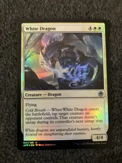 Magic The Gathering MTG - White Dragon Foil - AFR - Image 1