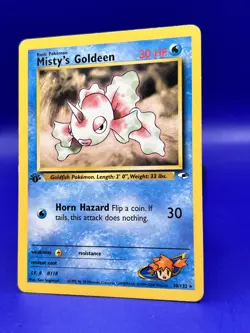 Pokemon Card Gym Heroes First Edition Misty’s Goldeen 30/132 Rare MP+ - Image 2