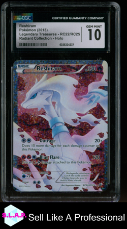 RESHIRAM LEGENDARY TREASURES RADIANT COLLECTION HOLO RC22/RC25 POKEMON CGC 10 - Image 1