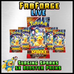 #001 - Surging Sparks Booster Pack (x5) - Opened Live - Image 1