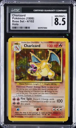 1999 POKEMON BASE SET CHARIZARD CGC 8.5 - Image 1