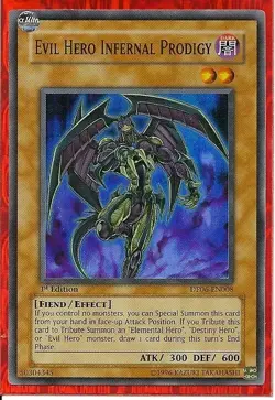 USA Seller Yugioh DP06-EN008 Evil Hero Infernal Prodigy - SUPER RARE 1st Ed VLP - Image 1