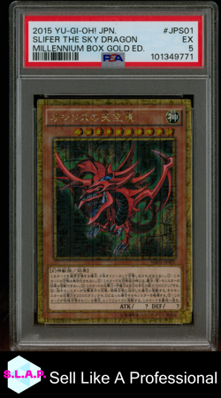 SLIFER THE SKY DRAGON MILLENNIUM BOX GOLD ED. YU-GI-OH! JP MB01 2015 JPS01 PSA 5 - Image 1
