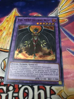 Yugioh! Evil HERO Inferno Wing (Red) - LDS3-EN027 - Ultra Rare - 1st Edition Nea - Image 1