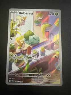 Pokemon TCG Bulbasaur Holo Card Illustration Stellar Crown Rare 143/142 - Image 1