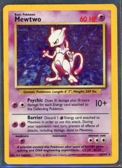 Pokemon Cards - Mewtwo 10/102 - Base Set - eBay Live Sun 12th 6:30pm - Image 1