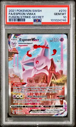 Espeon Vmax Full Art Holo Fusion Strike Sword & Shield PSA 10 Pokemon card #270 - Image 1