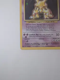 Alakazam 1/102 Base Set Holo Rare Unlimited Pokemon TCG Card LP Condition - Image 2