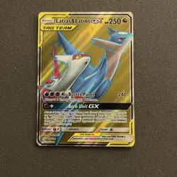 Pokemon Sun and Moon Tag Team Latias and Latios GX Full Art Card 169/181 LP - Image 1