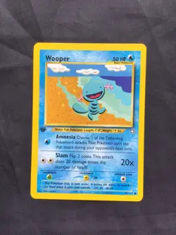 Pokemon Cards: Neo Genesis 1st Edition Common: Wooper 82/111 - Image 1