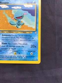 Pokemon Cards: Neo Genesis 1st Edition Common: Wooper 82/111 - Image 4