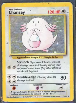 Pokemon Cards - Chansey 3/102 - Base Set - eBay Live Sun 12th 6:30pm - Image 1